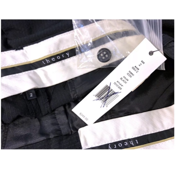 Theory Max C Icon Black Dress Pants Wool Blend - Picture 7 of 7